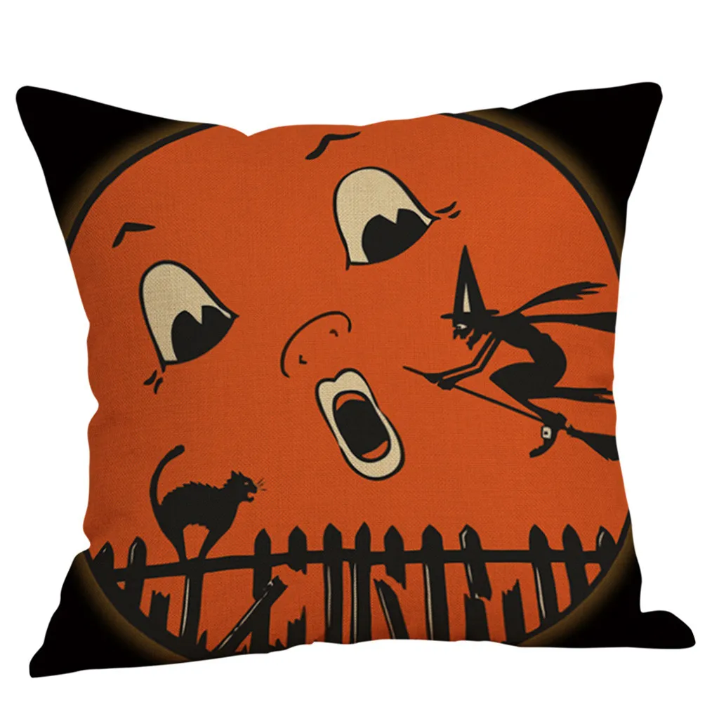 Ouneed Cushion Cover Halloween print Throw Pillow Pumpkin Sofa Bed Decorative case animeative cojines almofadas new | Дом и сад