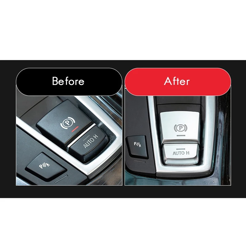 

2PCS Car Interior Button Cover Electronic Brake Switch Sticker Trim for BMW- 5 Series 525 523Li 2011-2017