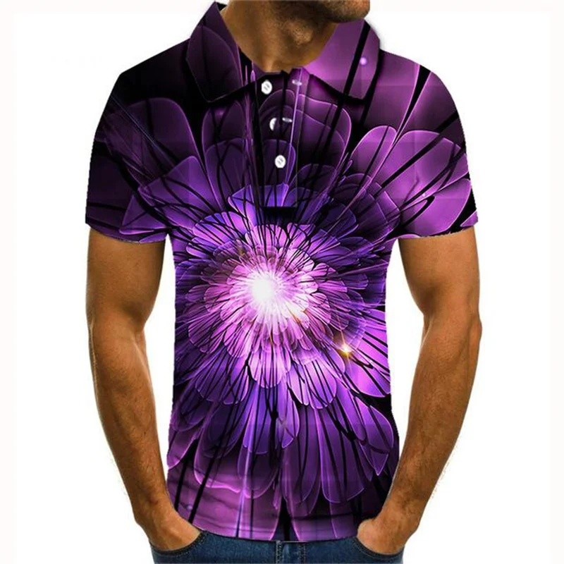 

US Size 2021 New Summer Polo Shirt Men Popular Short Sleeve Creative Design 3D Printed Loose Clothing Polo Homme Tee Tops