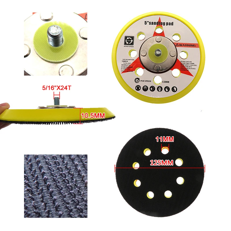 

125mm Sanding Pad 5 Inch Dual Action Random Orbital Sander Polishing Wheel Tool