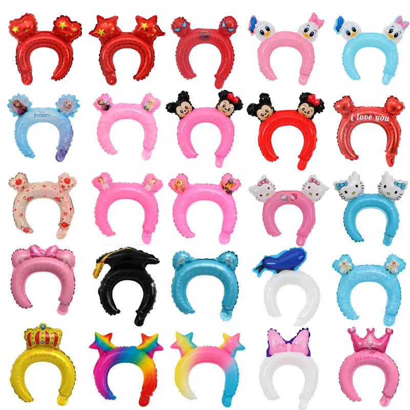 Повязка на голову с золотистой короной и воздушными шарами 50 шт. | Дом сад