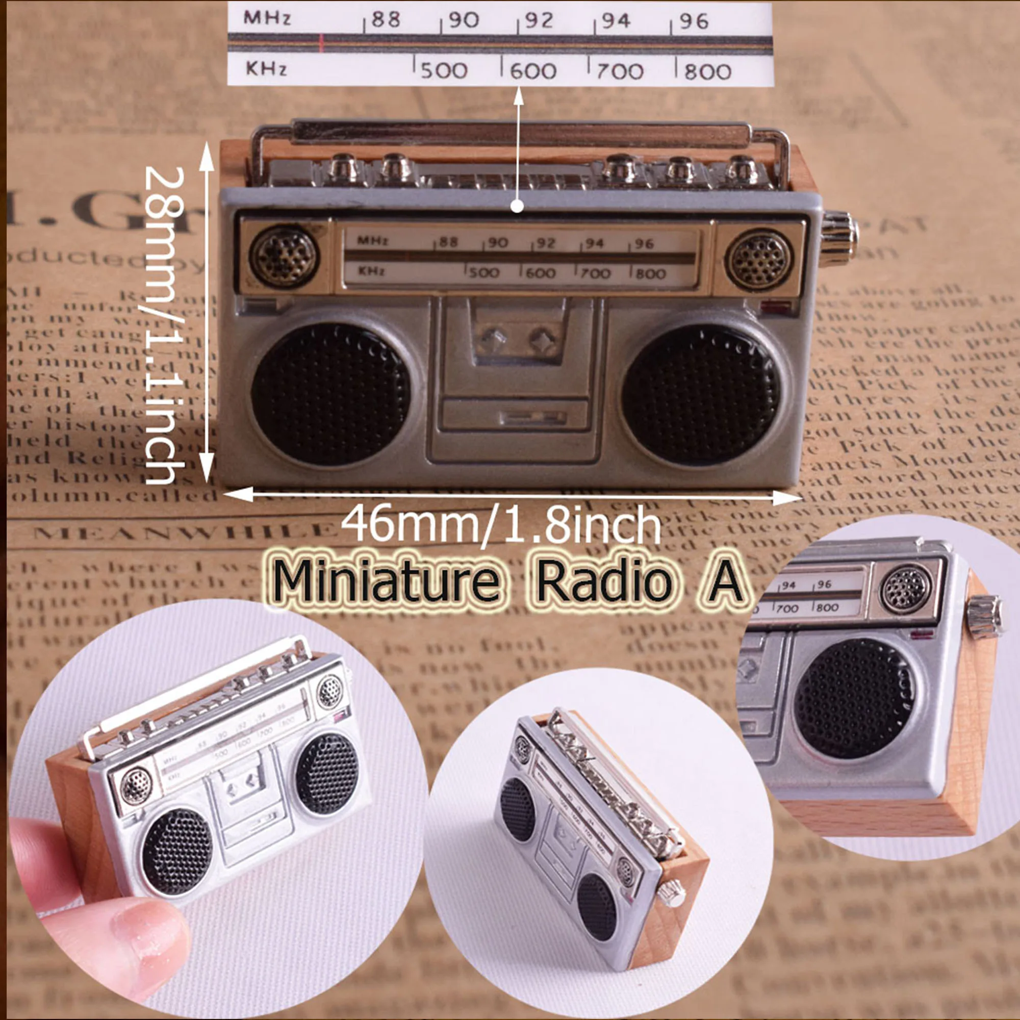 

Миниатюрный винтажный ТВ-радиоприемник для кукольного домика 1:12