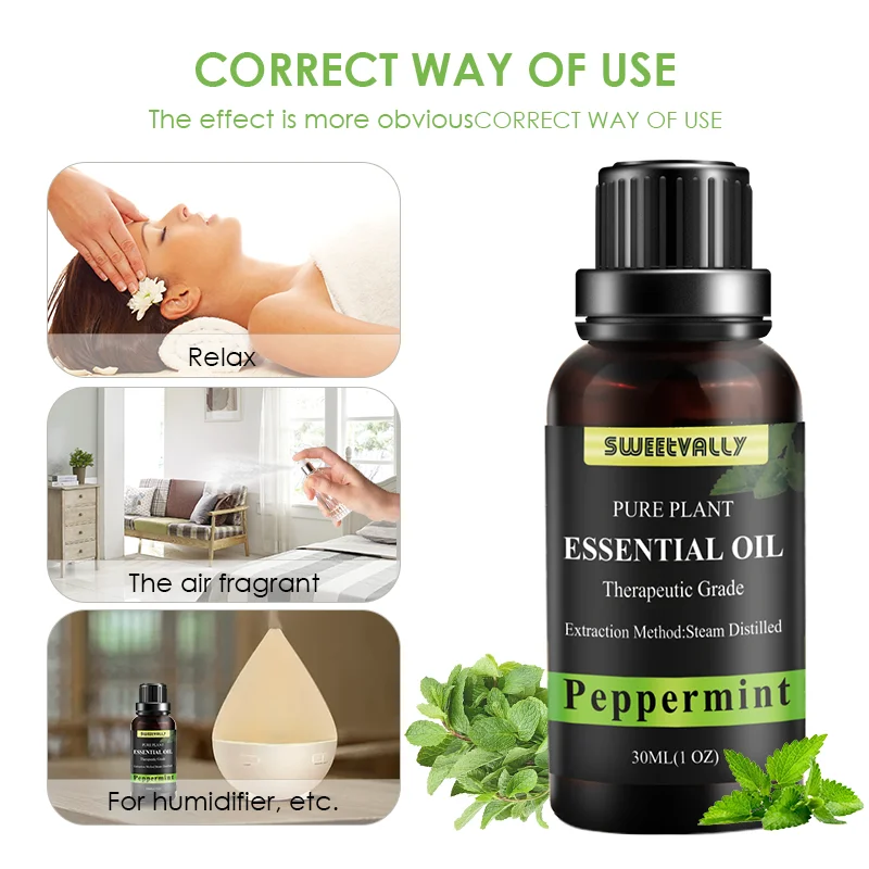 Эфирное масло перечной мяты 30 мл эфирное для тела освежитель воздуха диффузоров