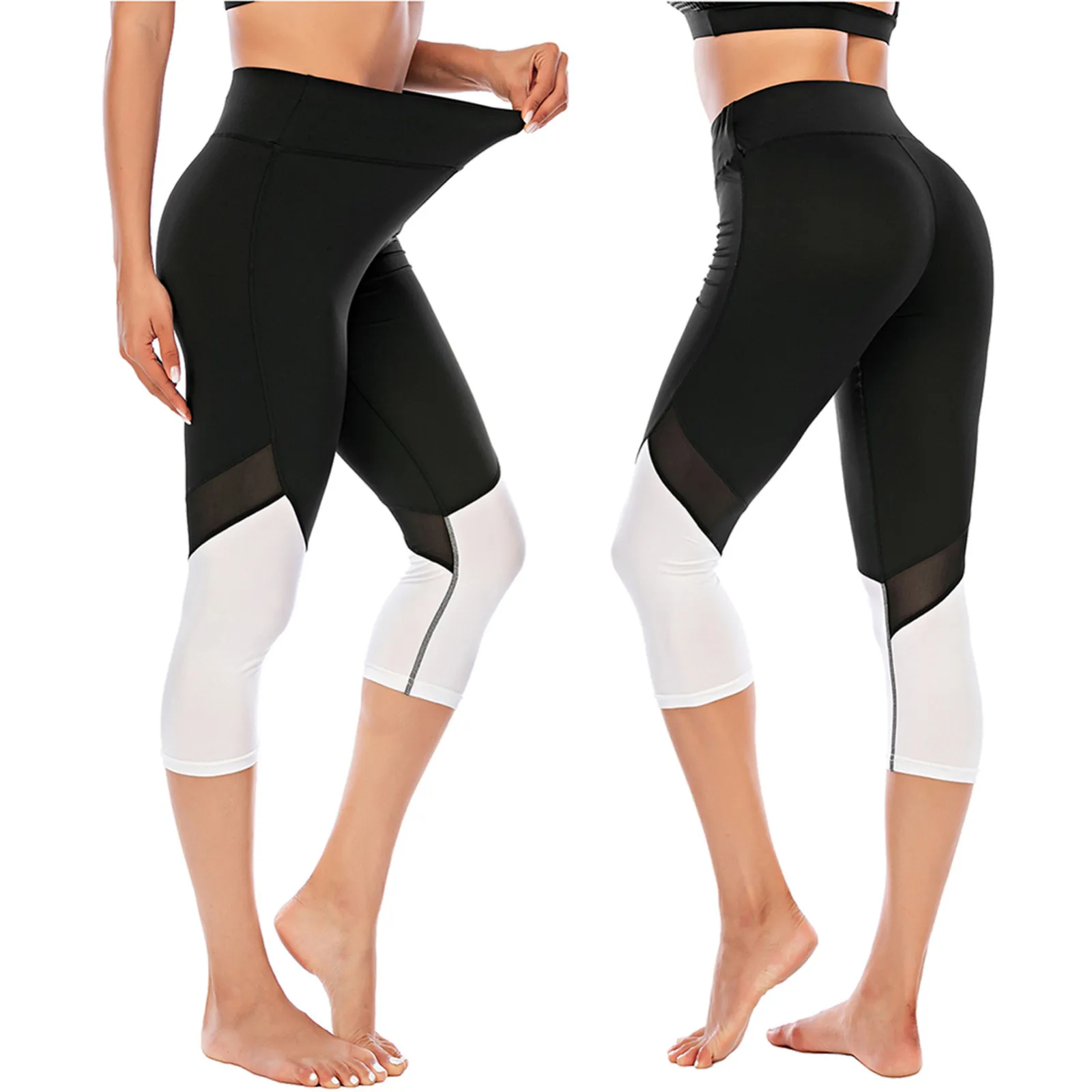 Женская обувь в стиле пэчворк 2021 Leggingsprint джинсовые шорты С завышенной талией