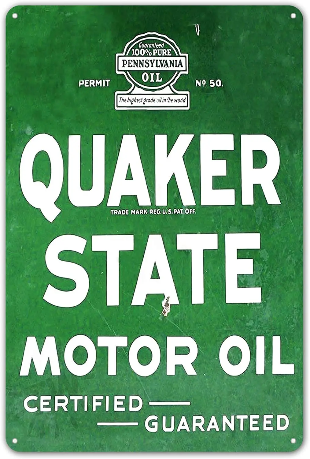 Quaker State Motor Oil Logo гаражный магазин авто газ Ретро Настенный декор металлический