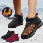 Женские Ботинки Зимняя обувь с круглым носком уличная теплая водоотталкивающая удобная обувь с бархатным хлопком зимние ботинки