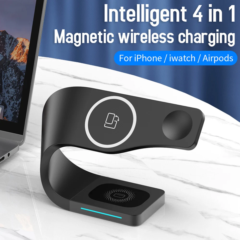 3 in 1 magnetic wireless charger stand for iphone 12 13 pro max qi fast charging induction chargers for apple watch airpods free global shipping