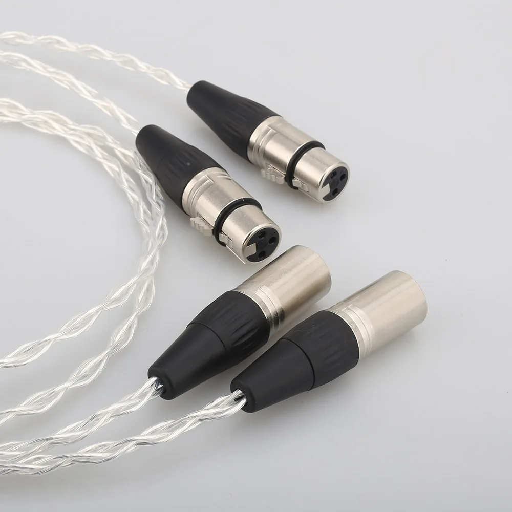Пара 8AG одиночные посеребренные XLR штырь гнездо сбалансированный аудиокабель для