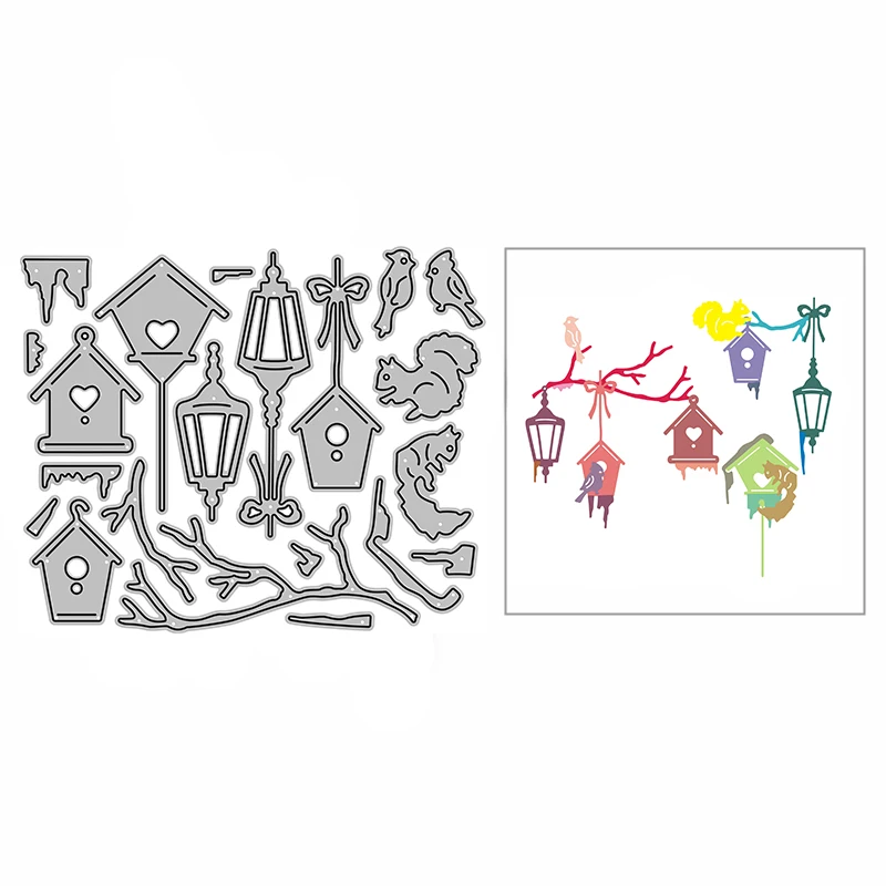 Новинка 2021 металлические Вырубные штампы в виде светлого домика с деревом для