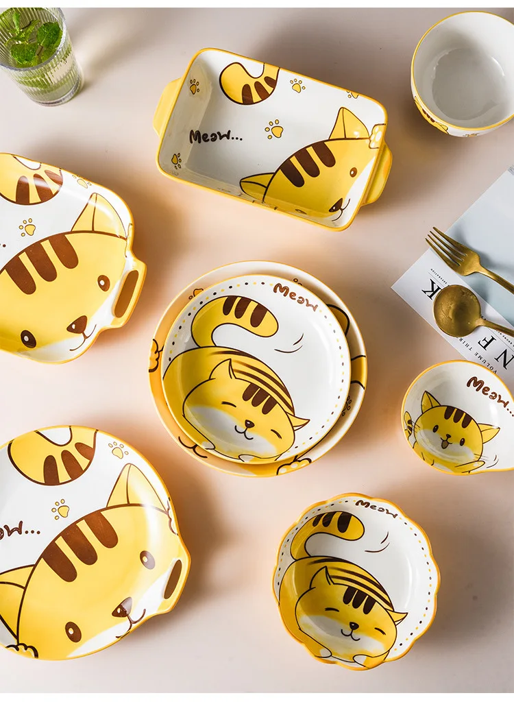 Набор керамических кухонных тарелок комплект посуды приборы для приготовления