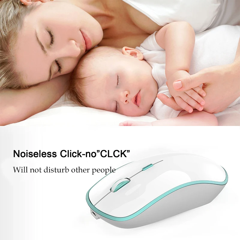 JOYACCESS Computer Mouse Rechargeable Wireless Mouse 2400DPI Ergonomic Mice for Computer Laptop Mouse for Desktop Notebook PC