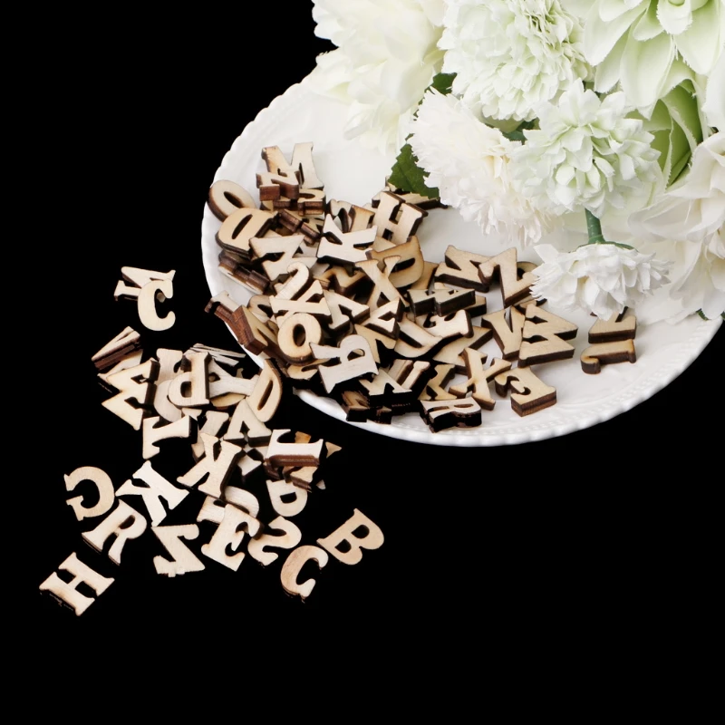 100 шт Деревянный Алфавит украшения деревянные буквы Скрапбукинг Cardmaking Craft