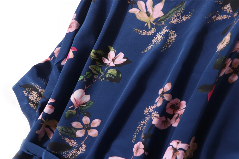 Женское шелковое платье с круглым вырезом размера плюс летнее винтажное