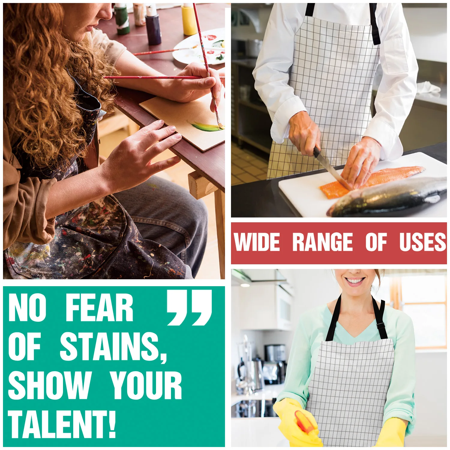 Простые черные и белые Кухонные фартуки с принтом Прочный Удобный чистящий