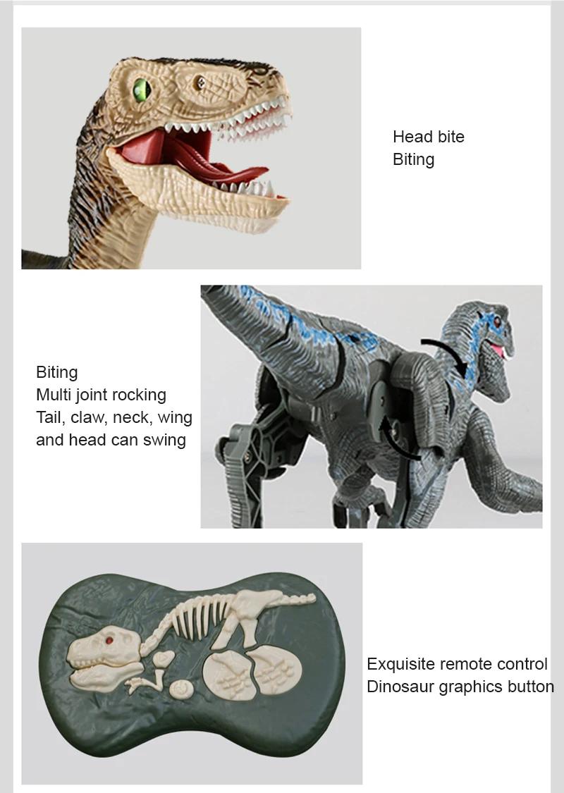 

2.4G RC Dinosaur Electric Animal Toys Remote Control Dinosaur Toy Light Sound Effect Simulation Dinosaur Model Gifts For Boys