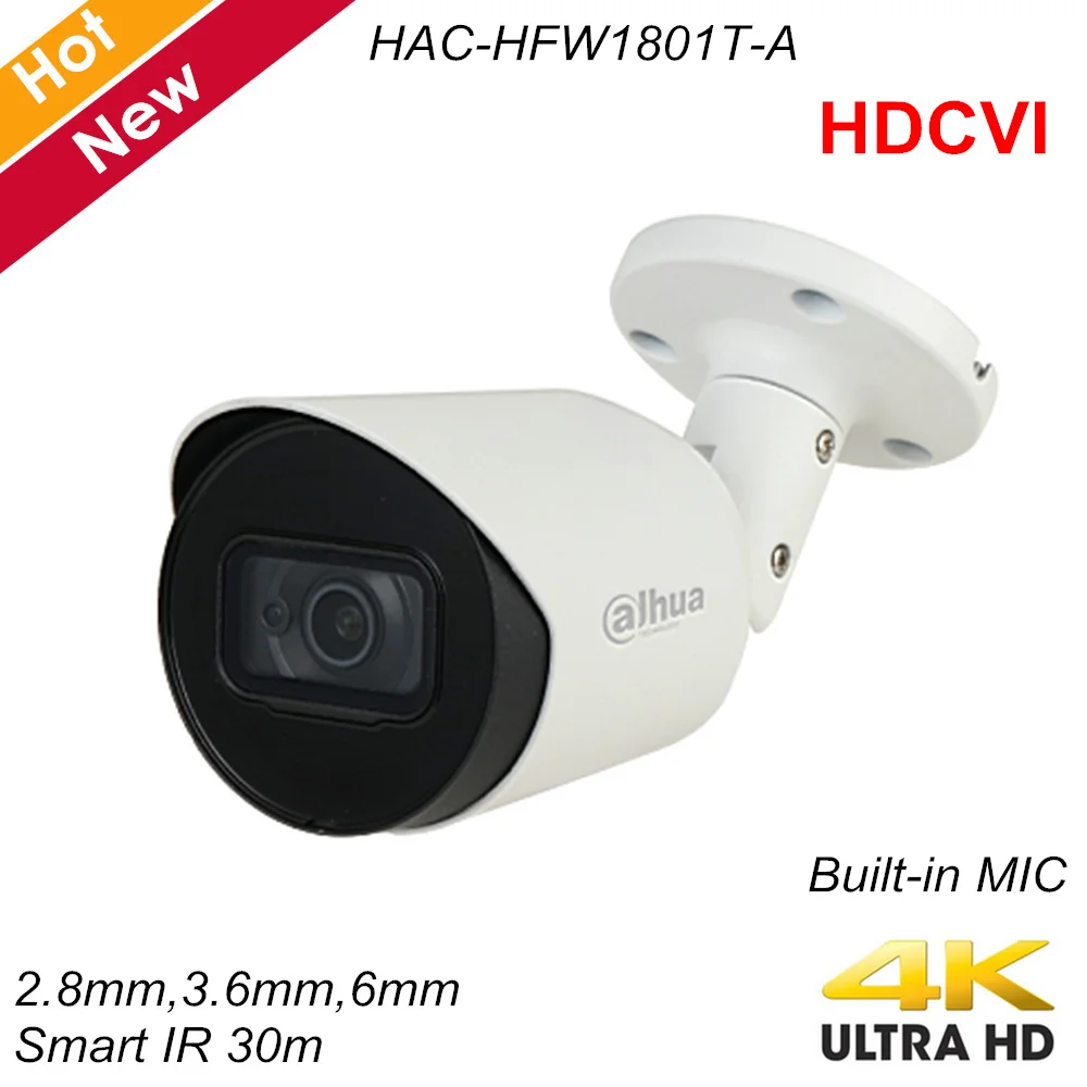 Камера видеонаблюдения Dahua 4K HDCVI встроенный микрофон ИК 30 м CVI CVBS AHD TVI 2 8 мм 3 6