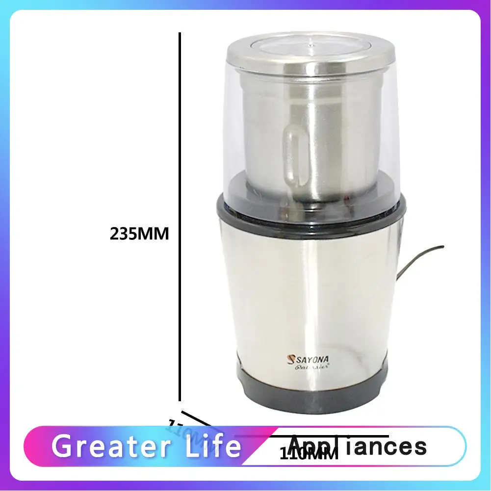 

400W Electric Coffee Grinders Stainless Steel Salt Pepper Beans Spices Mill Grinding Tool Detachable Kitchen Appliances