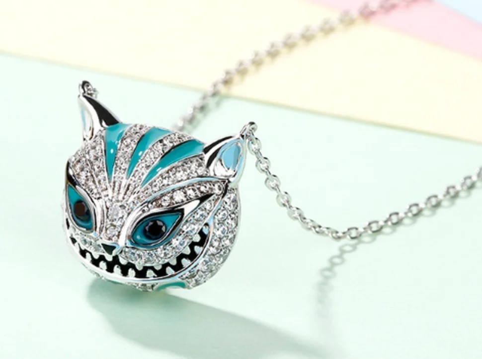 

Cute Diamond Cat Head Necklace Fashion Fashion Diamond Gift Necklace