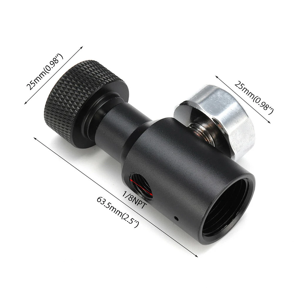 

Black Metal Co2 Adapter Air Regulator Fill Station Remote On/Off 3000psi Gauge