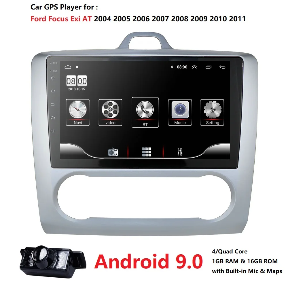 Для 2004 2005 2006-2011 Ford Focus Exi на Android 9,0 2 DIN 9 дюймов gps навигации сенсорный экран Quad-core автомобильный радиоприемник 3g