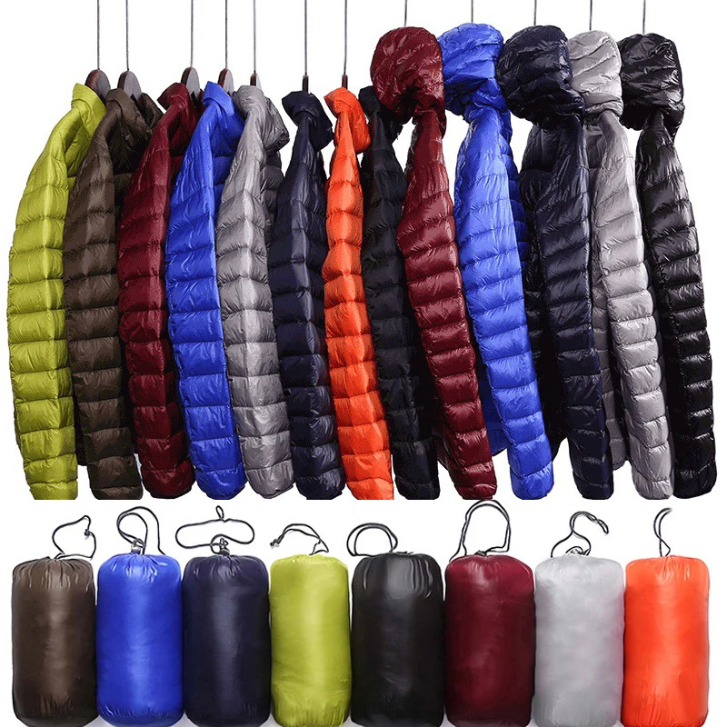 Легкие зимние парки мужская куртка пальто из белого утиного пуха Мужская