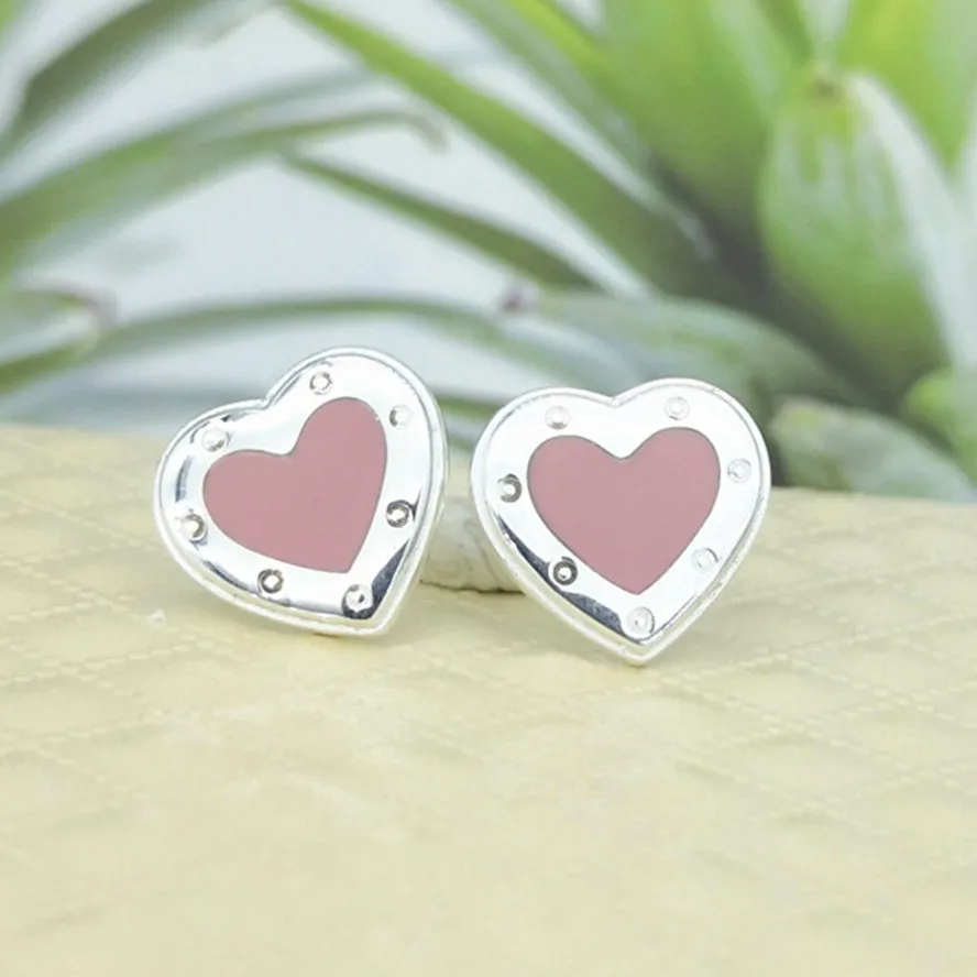 

S925 silver earrings popular fashion heart-shaped multi-color charm ladies earrings holiday gifts