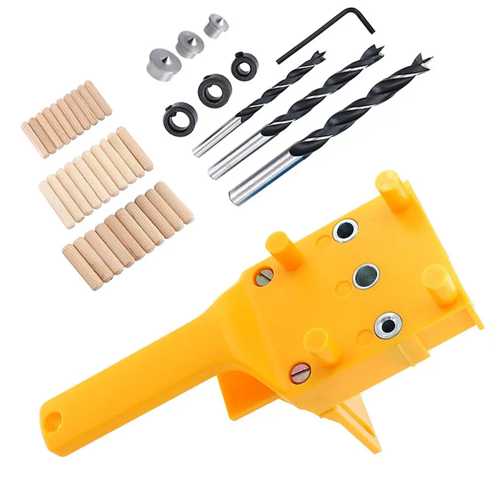 

Wood Hole Locator Straight Hole Wood Drill Jig Bit Puncher Doweling Saw Jig Set Woodworking Tools 41PCS For Wood Dowel Joints