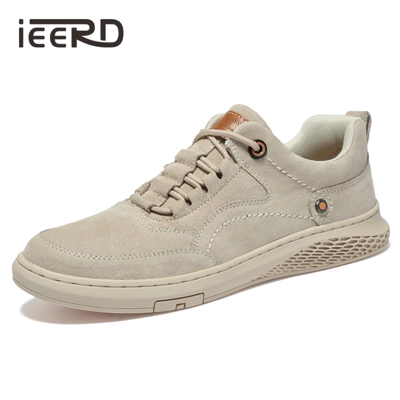 Дышащие Модные мужские кроссовки замшевая повседневная кожаная обувь