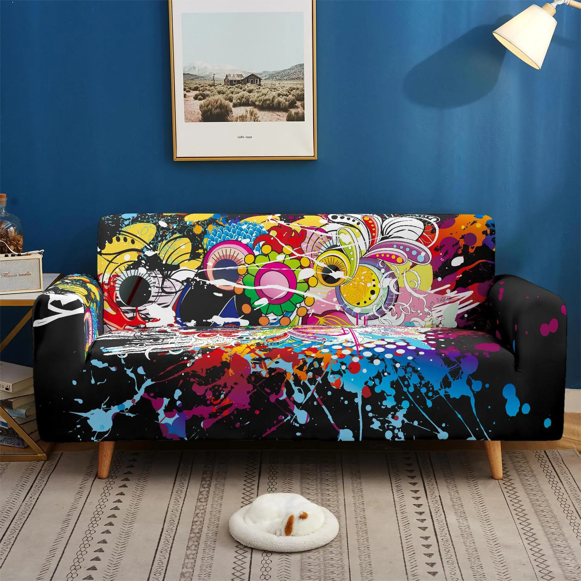 Эластичный чехол для дивана цветное покрывало из спандекса гостиной