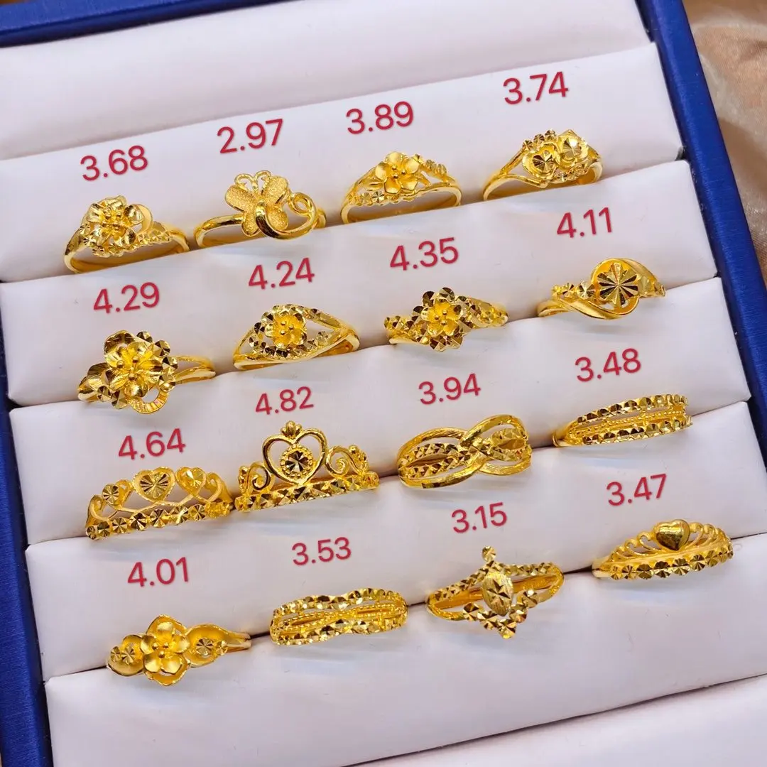 Кольцо из чистого золота HX 24 К Настоящее золото 999 пробы элегантные блестящие
