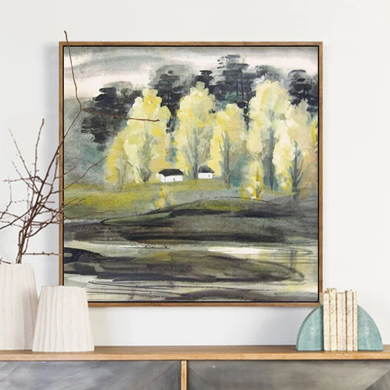 Лес природа и человеческая архитектура Пейзаж Деревья декорации картины по