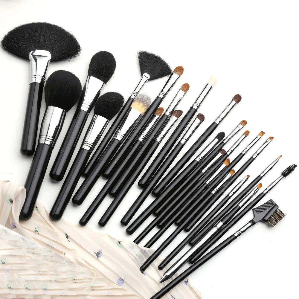 

OVW кисти для макияжа из натуральных волос с сумкой для глаз, профессиональный косметический набор, пудра, румяна, кисть для выделения всего п...