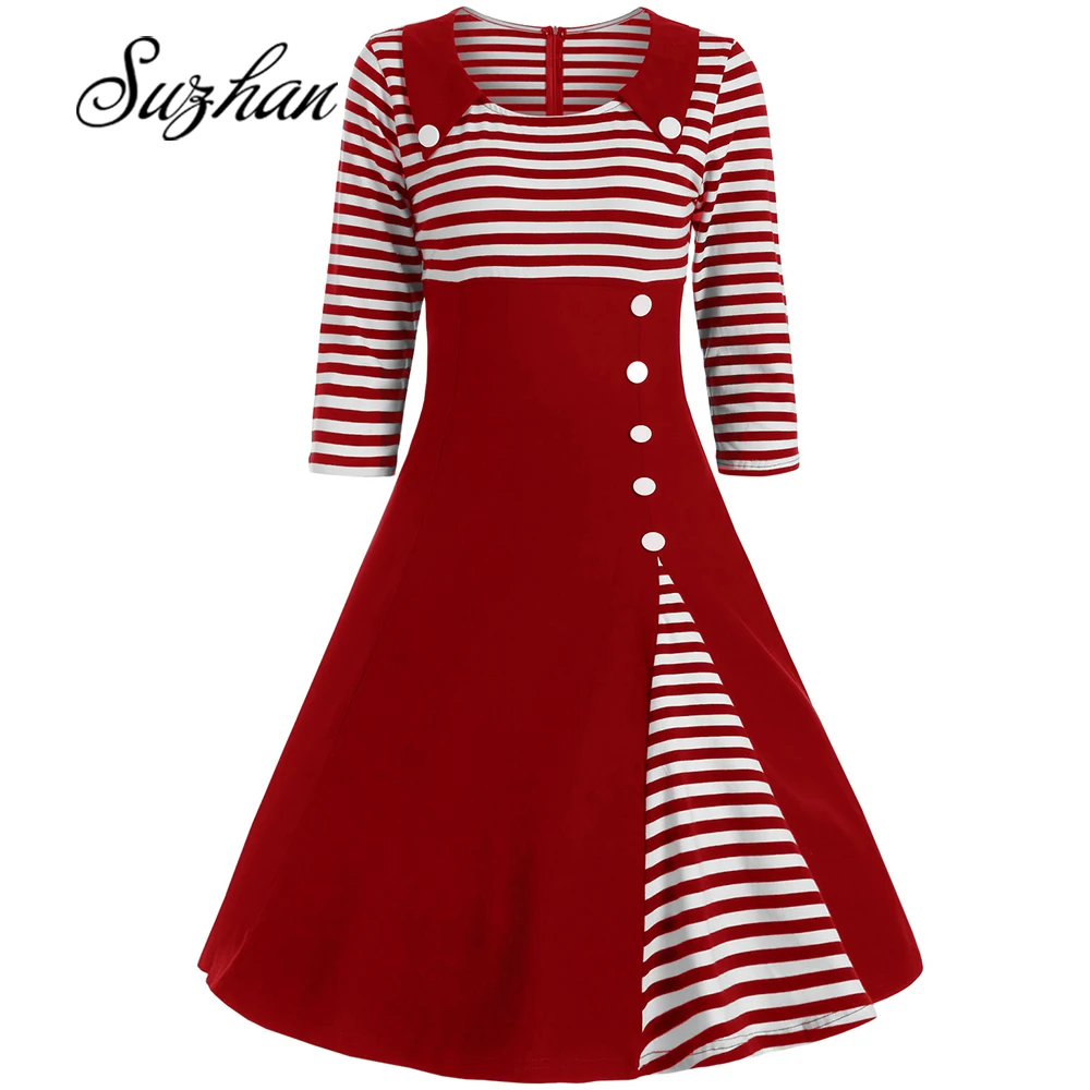 Suzhan квадратный воротник в полоску семь минут рукава свободные пуговицы уличные