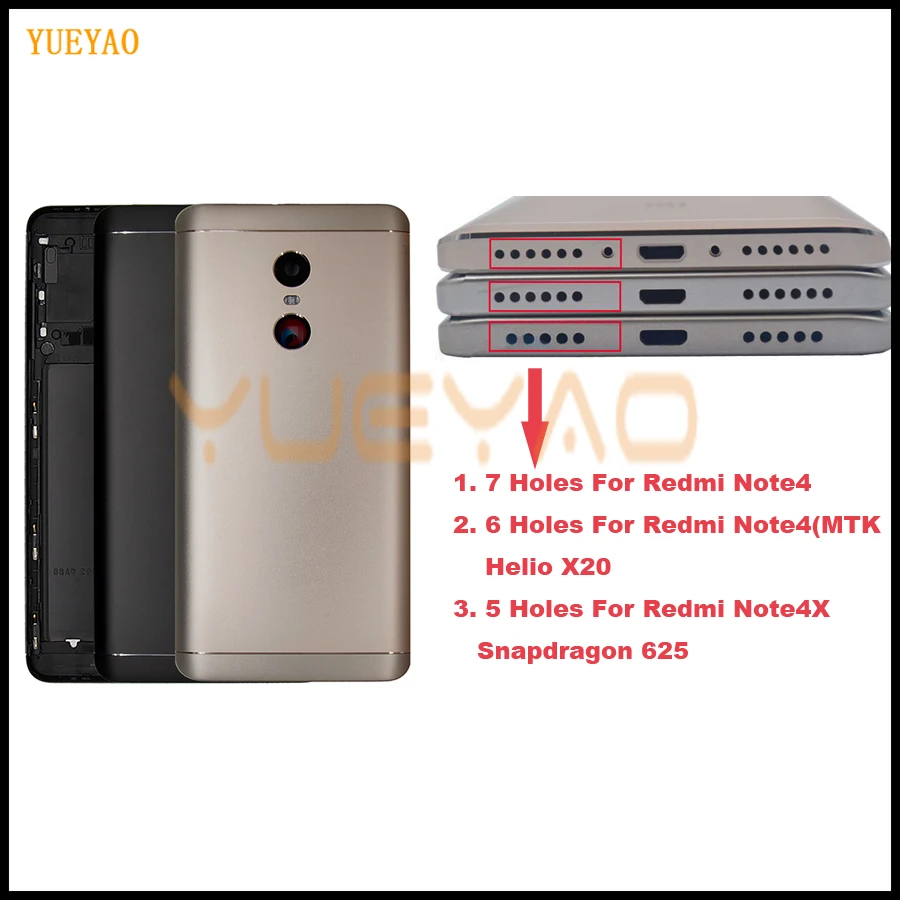 Задняя крышка MTK Helio X20 для Xiaomi Redmi Note 4 задняя аккумулятора чехол Global 4X