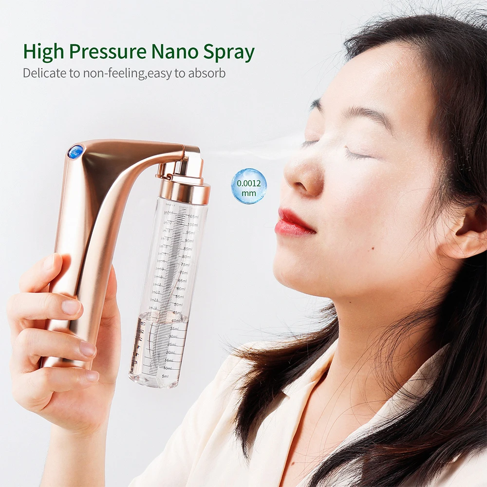 

Кислородный инжектор высокого давления Nano, большой спрей для увлажнения лица, портативный кислородный инжектор, увлажняющий косметический...