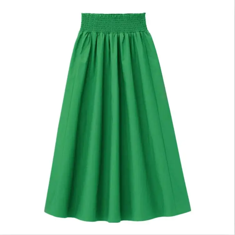 Зеленый New Spring Autunm Elegant maxi long Skirts Womens Office Skirt Cotton linen plus size 5XL 6XL 7XL elegant skirts - Цвет: Зеленый