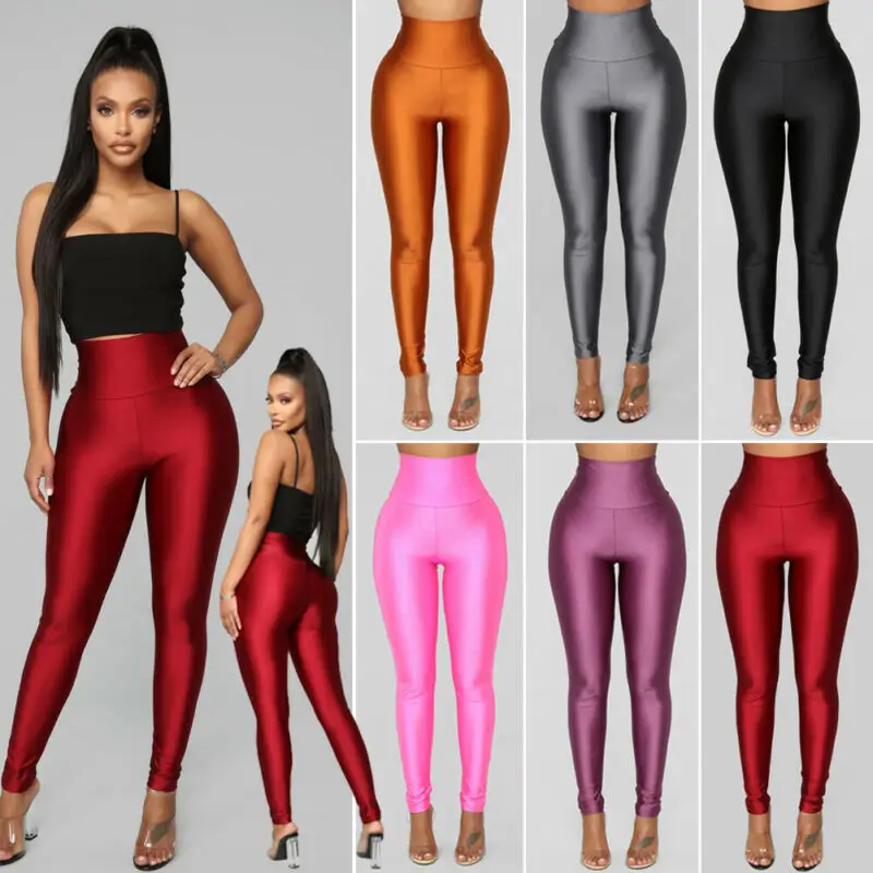 Women's High Waist Fitness Leggings Gym Workout Push Up Skinny Empire Trousers Ladies Solid Bodycon Stretch Pants | Женская одежда