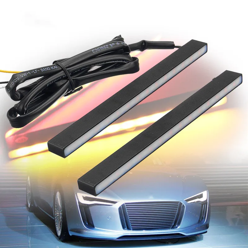 

2 шт. 29 светодиодных дневных ходовых огней DRL Ultra Slim Switchback, белый/янтарный указатель поворота воды для внедорожника, грузовика, квадроцикла 4x4 Jeep