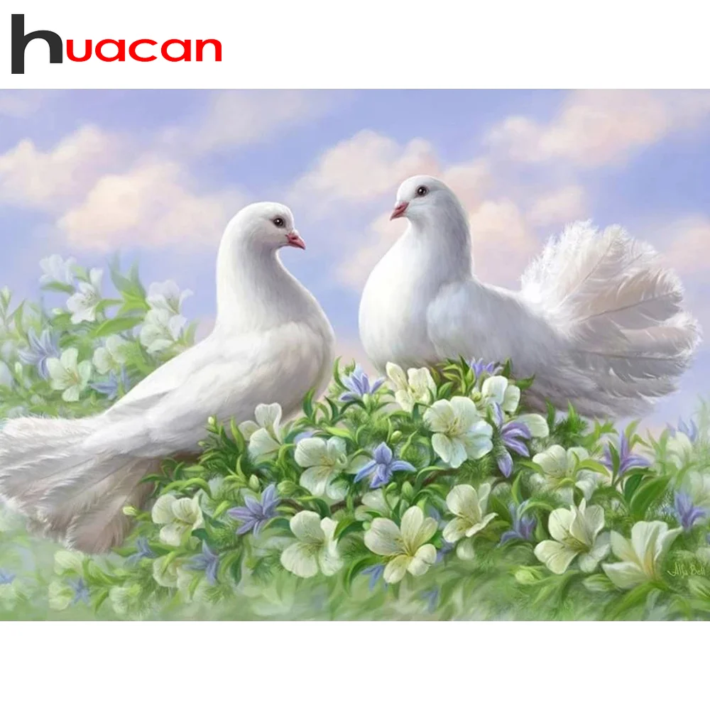

Huacan полноразмерная 5D алмазная вышивка картина голубь фотоживотное украшение для дома
