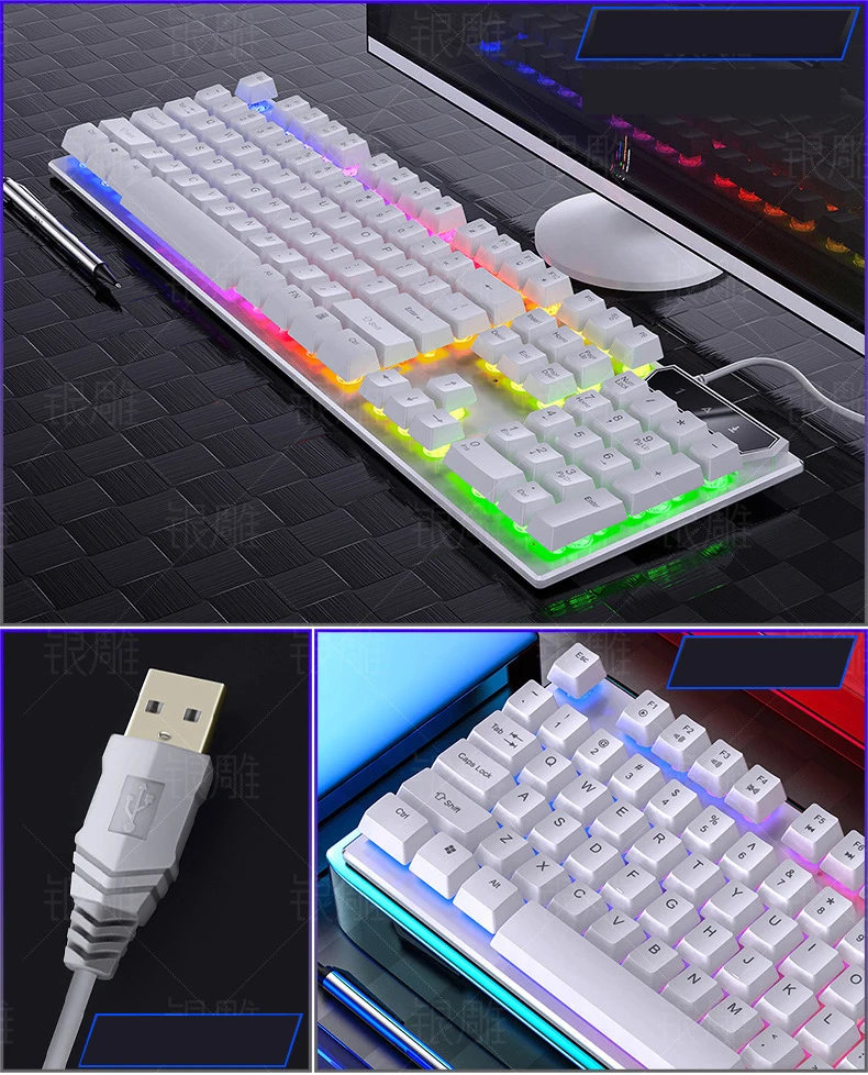 19keys antighosting gaming keyboard mechanical feeling backlit keyboard gamer keyboards with steel plate metal base laptop pc free global shipping