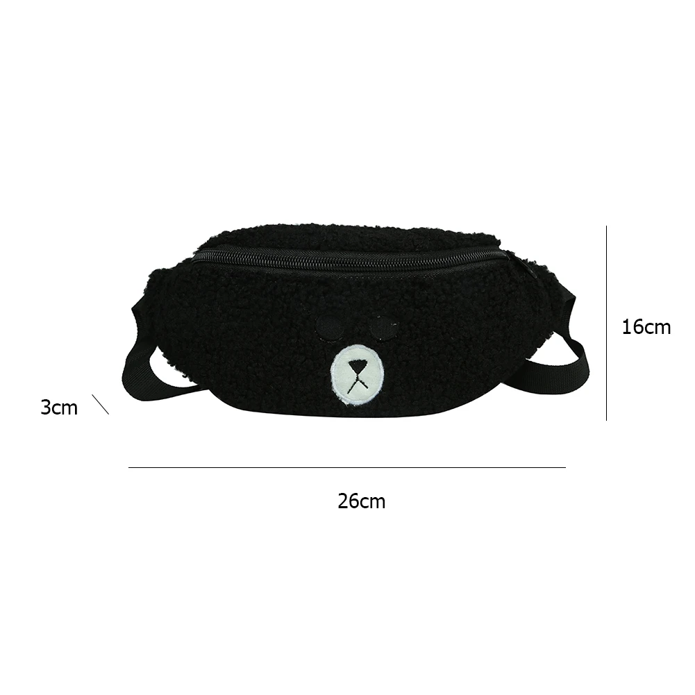 

Women Lovely Cartoon Fanny Waist Packs Fashion Plush Chest Bag Zipper Pouch Female Phone Purses Winter Crossbody Messenger Pouch