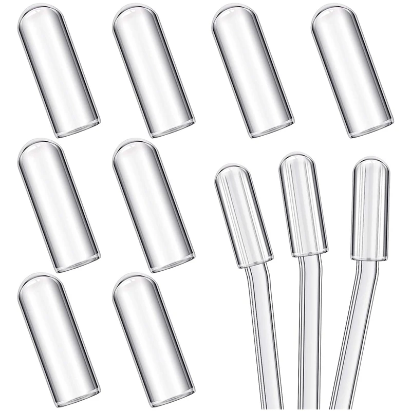 

4 шт., многоразовые стеклянные колпачки для трубочек, 6/8/12 мм