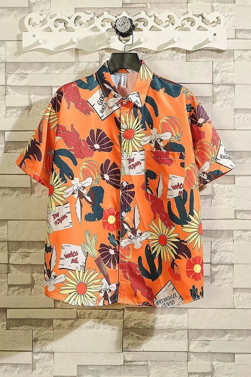 

New Short sleeve Tracksuit for men, summer blouse for men, Hawaii Beach shorts, printed shirt for men, 2 sets of M-3XL