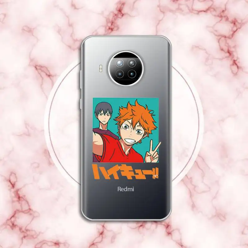

Oya Oya Oya Haikyuu Love Volleyball Phone Case Transparent for Xiaomi Redmi note 10 t 8 9 pro lite 11 custom protective capa