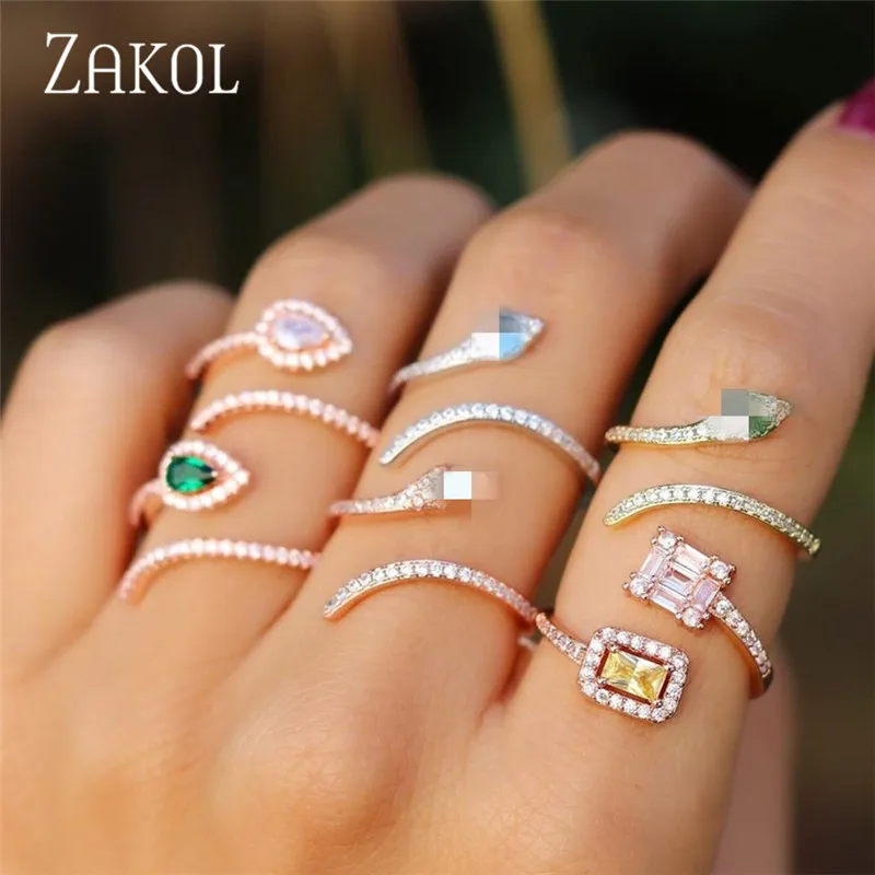 Женское облегающее кольцо с фианитом и микрозакрепкой FSRP2129 | Украшения