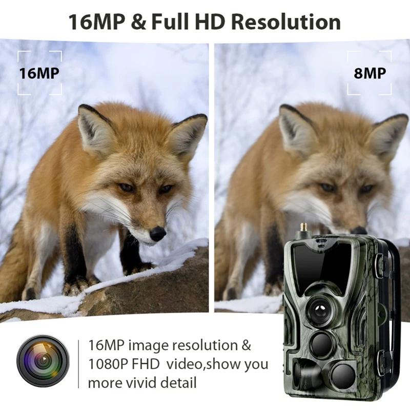 Фотоловушка Hc-801Lte 4G Охотничья камера 16 МП фотоловушка Ip65 0 3 S с литиевой батареей