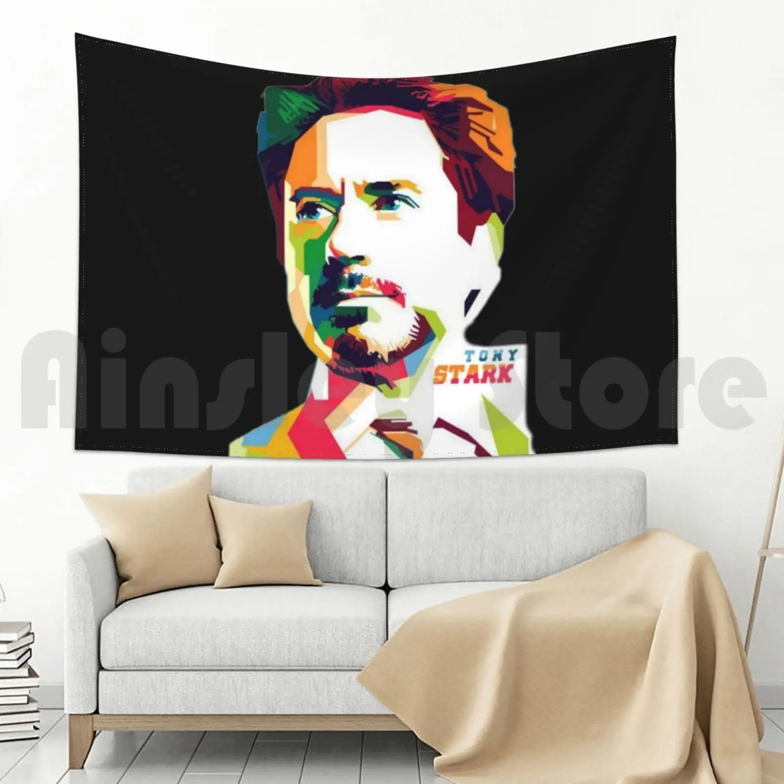 Художественный гобелен Тони Старка в гостиную спальню Старк дуговой реактор