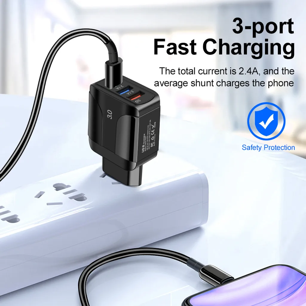ЕС QC 3 0 зарядное устройство 2.1A USB трехфазный асинхронный двигатель портами