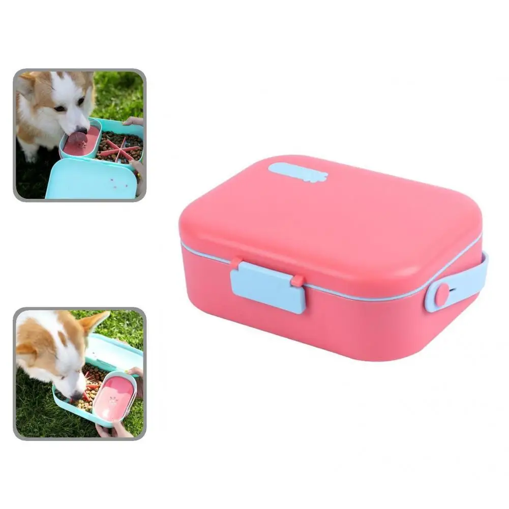 

PP Material Multi-use Pet Lunch Food Container Portable Puppy Feeding Box Cuboid Shape Dog Supplies