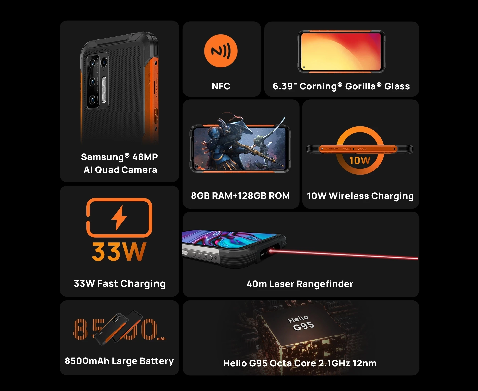 Смартфон DOOGEE S97 Pro защищенный 40 м 48 МП 8 ядерный + 128 ГБ 8500 мАч|Смартфоны| |